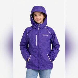 Columbia Size 10-11 Youth Purple Hooded Windbreaker Jacket
